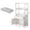 Basicwise Tall Freestanding Wooden Cabinet Organizer, with 2 Open shelves, A drawer and 2 Door Cabinet, White QI004614 - alternate 5